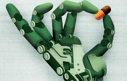 New Statesman graphic of robotic hand holding a pill New Statesman graphic of robotic hand holding a pill
