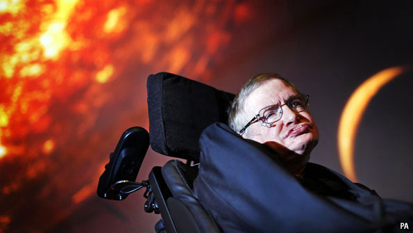 Photo: AP Photo: / PA Wire, David Parry; Description: In this April 29, 2010, file photo, Stephen Hawking watches the first preview of his new show for the Discovery Channel, Stephen Hawking's Universe. Photo: AP Photo: / PA Wire, David Parry; Description: In this April 29, 2010, file photo, Stephen Hawking watches the first preview of his new show for the Discovery Channel, Stephen Hawking's Universe.