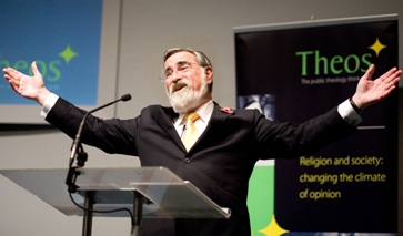 The Chief Rabbi, Lord Sacks of Aldgate, delivered the 2009 Theos Annual Lecture in Central London; Theos News photo The Chief Rabbi, Lord Sacks of Aldgate, delivered the 2009 Theos Annual Lecture in Central London; Theos News photo