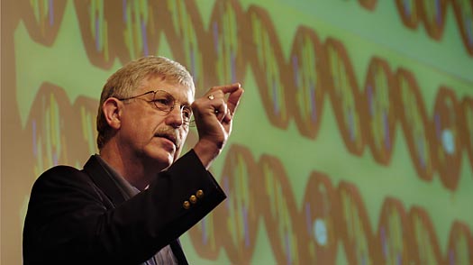 Biologist Francis S. Collins led the international Human Genome Project that in 2003 finished mapping the 3.1 billion chemical base pairs in humanity's DNA. Paul Franz / AP any young Christians, the moment they first notice discrepancies in the Biblical tales they've faithfully studied is a rite of passage: e.g., if Adam and Eve were the first humans, and they had two sons — where did Cain's wife come from? The revelation that everything in the Bible may not have happened exactly as written can be startling. And when the discovery comes along with scientific evidence of evolution and the actual age of planet Earth, it can prompt a full-blown spiritual crisis. That's where Francis Collins would like to step in. A renowned geneticist and former director of the Human Genome Project, Collins is also an evangelical Christian who was the keynote speaker at the 2007 National Prayer Breakfast, and he has spent years establishing the compatibility between science and religious belief. And this week he unveiled a new initiative to guide Christians through scientific questions while holding firm to their faith. (See pictures of John 3:16 in pop culture.) After his best-selling The Language of God came out three years ago, Collins began receiving thousands of e-mails — primarily from other Evangelicals — asking questions about how to reconcile scriptural teachings with scientific evidence. "Many of these Christians have been taught that evolution is wrong," Collins explains. "They go to college and get exposed to data, and then they're thrust into personal crises of great intensity. If the church was wrong about the origins of life, was it wrong about everything? Some of them walk away from science or faith — or both." Collins, 59, who with his mustache and shock of gray hair looks like former U.N. Ambassador John Bolton's cheerful twin, seems genuinely pained by the idea that science could be viewed as a threat to religion, or religion to science. And so he decided to gather a group of theologians and scientists to create the BioLogos Foundation in order to foster dialogue between the two sides. The name — combining bios (Greek for "life") and logos ("the word") — is also what Collins calls his blended theory of evolution and creation, an approach he hopes can replace intelligent design, which he derides as "not a scientific proposal" and "not good theology either." Through the Washington-based foundation, Collins says he and his colleagues hope to support scholarship that "takes seriously the claims of both faith and science." Its online component, biologos.org, is designed to be a resource for skeptics and nonbelievers who are interested in religious arguments for God's existence. But the primary audience for BioLogos is Collins' own Evangelical community. (See the top 10 religion stories of 2008.) As he read through the thousands of e-mails he received from readers of his book, the former NIH scientist noticed that there were 25 or so common questions that his mostly Evangelical correspondents raised. How should Christians respond to Darwin? If God created the universe, who or what created God? Does believing in science mean one can't believe in miracles? What is up with Noah's Ark and the flood? The new website offers answers to these vexing questions and, through those responses lays out the BioLogos theory that God chose to create the world by way of evolution. (Collins plans to build on that work by developing a home-schooling curriculum that can serve as an alternative to the literalist creationism materials widely used by many conservative Evangelical parents.) A large slice of the questions deal with Genesis, the first book in both Christian and Jewish Scriptures, and the text that explains the creation and population of Earth, and well as the relationship between God and man. Some answers are straightforward, as with the mystery of where Cain's wife came from. "The scientific evidence suggests a dramatically larger population at this point in history," conclude Collins and his colleagues. One possible explanation they offer — an idea that was embraced by C.S. Lewis, among others — is that human-like creatures had evolved to the point where they had the mental capacity to reason; God then endowed them to distinguish between good and evil, and in that way they became "in the image of God." But on other topics, such as whether Adam and Eve were real people or when humans became creatures with souls, BioLogos offers several possible answers — an approach that is either refreshing or unsatisfying, depending on one's need for certainty. "We cannot say that Adam and Eve were formed as acts of special creation," Collins explains. "That is a troubling conclusion for many people." "Science can't be put together with a literalist interpretation of Genesis," he continues. "For one thing, there are two different versions of the creation story" — in Genesis 1 and 2 — "so right from the start, you're already in trouble." Christians should think of Genesis "not as a book about science but about the nature of God and the nature of humans," Collins believes. "Evolution gives us the 'how,' but we need the Bible to understand the 'why' of our creation." Biologist Francis S. Collins led the international Human Genome Project that in 2003 finished mapping the 3.1 billion chemical base pairs in humanity's DNA. Paul Franz / AP any young Christians, the moment they first notice discrepancies in the Biblical tales they've faithfully studied is a rite of passage: e.g., if Adam and Eve were the first humans, and they had two sons — where did Cain's wife come from? The revelation that everything in the Bible may not have happened exactly as written can be startling. And when the discovery comes along with scientific evidence of evolution and the actual age of planet Earth, it can prompt a full-blown spiritual crisis. That's where Francis Collins would like to step in. A renowned geneticist and former director of the Human Genome Project, Collins is also an evangelical Christian who was the keynote speaker at the 2007 National Prayer Breakfast, and he has spent years establishing the compatibility between science and religious belief. And this week he unveiled a new initiative to guide Christians through scientific questions while holding firm to their faith. (See pictures of John 3:16 in pop culture.) After his best-selling The Language of God came out three years ago, Collins began receiving thousands of e-mails — primarily from other Evangelicals — asking questions about how to reconcile scriptural teachings with scientific evidence. "Many of these Christians have been taught that evolution is wrong," Collins explains. "They go to college and get exposed to data, and then they're thrust into personal crises of great intensity. If the church was wrong about the origins of life, was it wrong about everything? Some of them walk away from science or faith — or both." Collins, 59, who with his mustache and shock of gray hair looks like former U.N. Ambassador John Bolton's cheerful twin, seems genuinely pained by the idea that science could be viewed as a threat to religion, or religion to science. And so he decided to gather a group of theologians and scientists to create the BioLogos Foundation in order to foster dialogue between the two sides. The name — combining bios (Greek for "life") and logos ("the word") — is also what Collins calls his blended theory of evolution and creation, an approach he hopes can replace intelligent design, which he derides as "not a scientific proposal" and "not good theology either." Through the Washington-based foundation, Collins says he and his colleagues hope to support scholarship that "takes seriously the claims of both faith and science." Its online component, biologos.org, is designed to be a resource for skeptics and nonbelievers who are interested in religious arguments for God's existence. But the primary audience for BioLogos is Collins' own Evangelical community. (See the top 10 religion stories of 2008.) As he read through the thousands of e-mails he received from readers of his book, the former NIH scientist noticed that there were 25 or so common questions that his mostly Evangelical correspondents raised. How should Christians respond to Darwin? If God created the universe, who or what created God? Does believing in science mean one can't believe in miracles? What is up with Noah's Ark and the flood? The new website offers answers to these vexing questions and, through those responses lays out the BioLogos theory that God chose to create the world by way of evolution. (Collins plans to build on that work by developing a home-schooling curriculum that can serve as an alternative to the literalist creationism materials widely used by many conservative Evangelical parents.) A large slice of the questions deal with Genesis, the first book in both Christian and Jewish Scriptures, and the text that explains the creation and population of Earth, and well as the relationship between God and man. Some answers are straightforward, as with the mystery of where Cain's wife came from. "The scientific evidence suggests a dramatically larger population at this point in history," conclude Collins and his colleagues. One possible explanation they offer — an idea that was embraced by C.S. Lewis, among others — is that human-like creatures had evolved to the point where they had the mental capacity to reason; God then endowed them to distinguish between good and evil, and in that way they became "in the image of God." But on other topics, such as whether Adam and Eve were real people or when humans became creatures with souls, BioLogos offers several possible answers — an approach that is either refreshing or unsatisfying, depending on one's need for certainty. "We cannot say that Adam and Eve were formed as acts of special creation," Collins explains. "That is a troubling conclusion for many people." "Science can't be put together with a literalist interpretation of Genesis," he continues. "For one thing, there are two different versions of the creation story" — in Genesis 1 and 2 — "so right from the start, you're already in trouble." Christians should think of Genesis "not as a book about science but about the nature of God and the nature of humans," Collins believes. "Evolution gives us the 'how,' but we need the Bible to understand the 'why' of our creation."