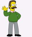 Simpsons cartoon of Ned Flanders from ChristTheTruth web site