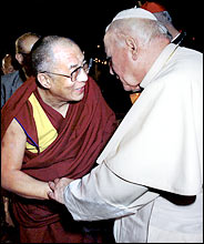 photo: The Dalai Lama at the Vatican with Pope John Paul II in 1999. credit: Arturo Mari, Associated Press photo: The Dalai Lama at the Vatican with Pope John Paul II in 1999. credit: Arturo Mari, Associated Press