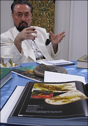 (Photo of) Adnan Oktar, who as Harun Yahya is Turkey's best-known and most assertive critic of evolution, says he is "following the path of Allah." Credit: Mark Kaufman (Photo of) Adnan Oktar, who as Harun Yahya is Turkey's best-known and most assertive critic of evolution, says he is "following the path of Allah." Credit: Mark Kaufman