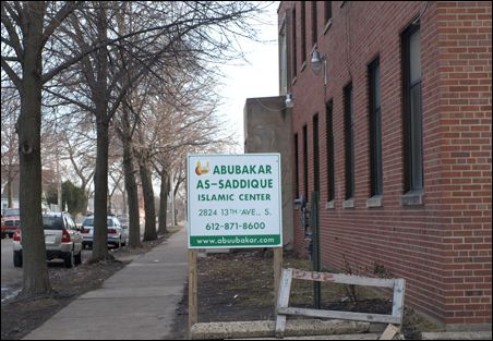 MinnPost photo by Sharon Schmickle; caption: Abubakar As-Saddique Mosque in Minneapolis: A victim of the politics of war in East Africa?